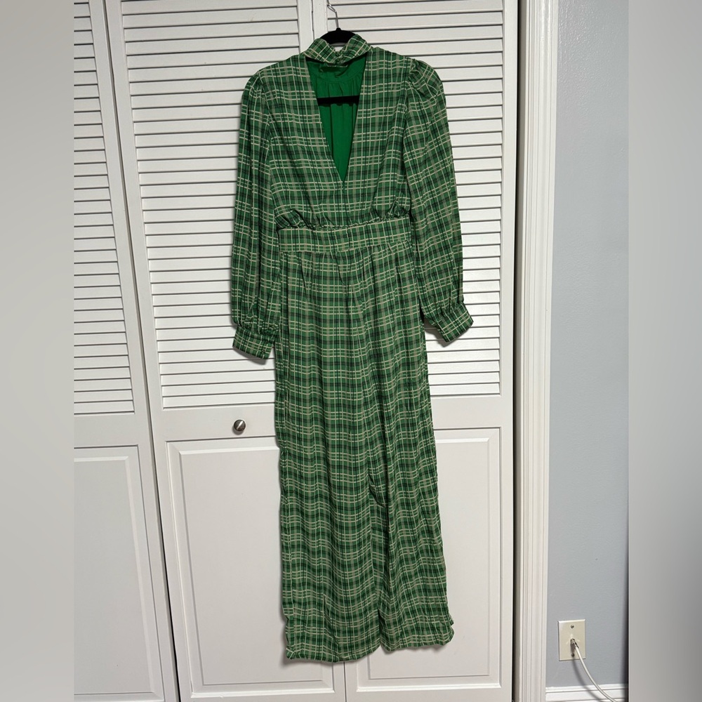 NWT Fabulous Lumiere Green Plaid Women's Pantsuit.